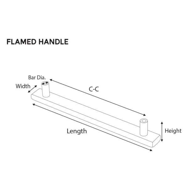11-3/4" 20-300 Handle w/ Flamed Texture