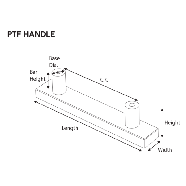4-3/4" Handle w/ PTF Texture - Gloss Stainless Steel