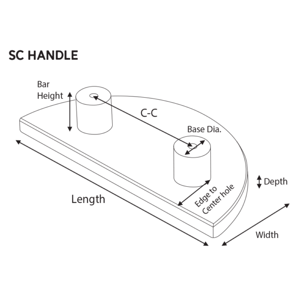 10-3/4" Semi Circular Handle w/ Forged Texture