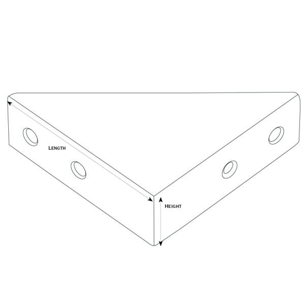 4" Solid Brass Box Corner