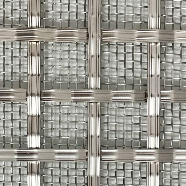 19mm Square Interwoven Grille Sample Board - Satin Nickel